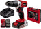 Einhell Accu Schroefmachine TE-CD 18/2 Li-i Kit - Power X-Change - 18 V/Li-ion - Met impactfunctie - 2 snelheden - 44 Nm - Incl. 1x 2,5 Ah accu en lader, Koffer en 22-delige accessoireset