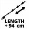 Einhell Accu Telescopische Kettingzaag GE-LC 18 Li T Solo - Power X-Change - 18 V/Li-ion - Zwaardlengte: 20 cm - Max. Zaaglengte: 17 cm - Kettingsnelheid: 3,76 m/s - Verlengbaar tot 277 cm - Excl. Accu en lader
