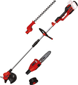 Einhell Accu Tuin-Multitool GE-LM 36/4in1 Li BL Solo - Power X-Change - 36 V/Li-Ion - Koolborstelloze motor - 4-functies: Kettingzaag/Heggenschaar/Trimmer met Mes en Trimmer met Draad - Excl. accu en lader