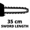 Einhell Benzine Kettingzaag GC-PC 1335/1 I - 37,2 cm³ - 1,3 kW - 2-takt - Zwaardlengte: 35 cm - Max. Zaaglengte: 34,5 cm - Kettingsnelheid: 21,9 m/s - Automatische kettingsmering