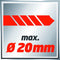 Einhell Boorhamer RT-RH 20/1 (500 W - 1,6 J - boorcapaciteit-Ø in beton 20 mm - SDS-Plus - verdraaibeveiliging - overbelastings-slipkoppeling - metalen boordiepteaanslag - toerentalinstelling)
