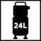 Einhell Elektrische Compressor TE-AC 24 Silent - 750 W - 8 bar - 24 L tank - Aanzuigcapaciteit: 135 l/min - 57 dB (Stiller dan normale compressoren) - Olievrij