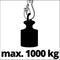 Einhell Katrol TC-CH 1000 - Draagkracht: 1000 kg - Hijshoogte: ± 2,5 meter - Lasthaak met veiligheidsbeugel