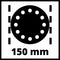 Einhell Pneumatische Excentrische Schuurmachine TC-PE 150 - Schuuroppervlak: Ø 150 mm - Geschikt voor slijp-/schuurwerk op hout,ijzer en kunststof - Incl. 6x schuurvellen
