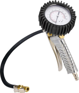 Einhell Professionele Bandenspanningsmeter / Bandenvulpomp - Werkdruk: 0-8 bar - Slanglengte: 44 cm - Incl. ontluchtingsventiel, ventielplug, professionele bandenspanningsadapter