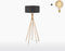 GOOD&MOJO Vloerlamp Kilimanjaro - Donkergrijs/Bamboe - Ø60cm - Scandinavisch,Bohemian - Staande lampen voor Woonkamer - Slaapkamer