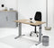 Aanbouwtafel T- Poot Work 60CMx80CMx62CM t/m 85CM (bdh) Aluminium (RAL9006) Robson eiken