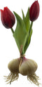 Kunst Tulpen met Bol x2 rood - 18 cm-Real Touch Tulpen -Kunstbloemen - Kunst Tulpen - Kunst Boeket - Tulp - Latex Bloem - Bruiloft