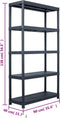 vidaXL - Opbergrek - 220 - kg - 90x40x138 - cm - kunststof - zwart
