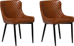 Set van 2 eetkamerstoelen SOLANO Kunstleer Goudbruin