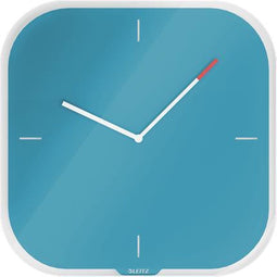 eitz Cosy Stille Glazen Muurklok - Beschrijfbare Wandklok Inclusief Marker - Sereen Blauw