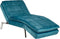 LOIRET - Chaise longue - Blauwgroen - Fluweel