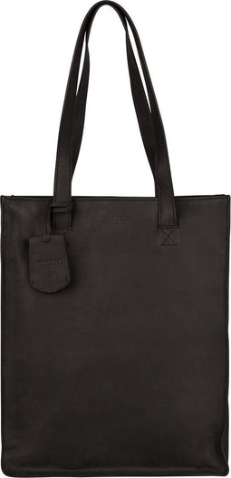 Burkely Michelle - Dames Shopper Laptoptas 13,3 inch - Gepigmenteerd leer - Zwart