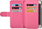 Apple iPhone 8 Plus & 7 Plus - Book Case - Leer met Kaartsleuven en Lanyard - Magenta