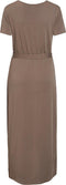Object Objannie Nadia S/s Dress - Midi Jurk Dames - Bruin - Maat XS