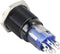 TRU COMPONENTS TC-9428188 LAS2GQF-11ZE/B/12V/A/P Druktoets 250 V 3 A 1x uit/aan Continu Blauw IP65 1 stuk(s)