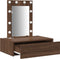 vidaXL - Wandkaptafel - met - LED-verlichting - in - Bruin - Eiken