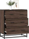 vidaXL - Dressoir - 68x35x76 - cm - bewerkt - hout - en - metaal - bruin - eikenkleur
