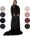 Blumtal - Fleece deken met mouwen - Hoodie Deken - Fleece Plaid - 170 x 200 cm - Zwart