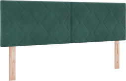 vidaXL - Hoofdbord - met - Diamantblok - Ontwerp - - - Donkergroen - - - 140 - cm - - - Fluweel