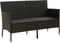 vidaXL - Tuinbank - 3-zits - met - kussen - poly - rattan - zwart