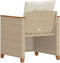 vidaXL - Tuinstoel - met - kussens - poly - rattan - beige
