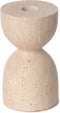 MOOISA - Design kaarshouder - Travertine Ø8x14cm - rond marmer dienblad - vierkant marmer dienblad - decoratie schaal - tapasplank - serveerplank