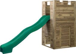 Houten Speeltoren Lancelot (SwingKing) | Speeltoren met Glijbaan voor Buiten in de Tuin | FSC Hout - Glijbaan Groen