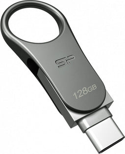 Silicon Power Mobile C80 - USB stick 128 GB - USB Type-A / Type-C - Grijs