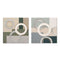 Schilderij Home ESPRIT Blauw Groen Abstract Stads 80 x 3 x 80 cm (2 Stuks)