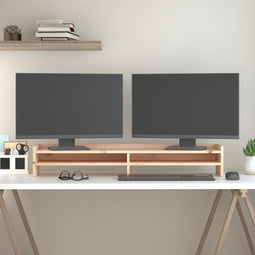 vidaXL - Monitorstandaard - 50x24x16 - cm - massief - grenenhout - zwart