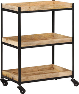 vidaXL - Keukentrolley - 60x40x80 - cm - massief - ruw - mangohout