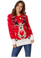 DressForFun Rudi Rendier - Kersttrui XXL - Gebreid met 3D-pompon - Rood