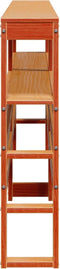 vidaXL - Hoofdbord - met - schappen - 200 - cm - massief - grenenhout - wasbruin