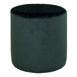 Ejby Pouf - Round Pouf In Dark Green Velvet Hn1206