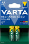 Varta Recharge Accu Solar - AAA (HR03) Oplaadbare Batterijen 550 mAh - Zilver (2 stuks)
