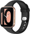 iMoshion Bandje Geschikt voor Oppo Watch 41 mm - iMoshion Siliconen band zilver knoopje - Zwart