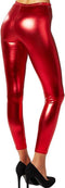 dressforfun - Metallic legging - Glanzende afwerking franje boord - Rood