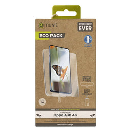 Muvit for Change Oppo A38 - Mobielhoesje - Schermbeschermer - 2 stuks
