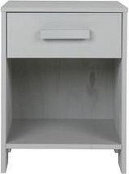 WOOOD Dennis Nachtkastje - Grenen Geborsteld - Betongrijs - 52x39x36