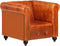 vidaXL Fauteuil Chesterfield-stijl echt leer tan