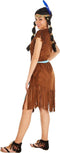 Dressforfun Phoenix - vrouwenkostuum indianenvrouw - fluweelachtige jurk met ceintuur - XXL