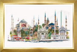 Thea Gouverneur - Borduurpakket met telpatroon - 479 - Voorgesorteerde DMC Garens - Istanbul - Linnen - 79 cm x 50 cm - DIY Kit