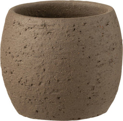 J-Line bloempot Enya - keramiek - bruin - small - Ø 16 cm
