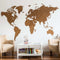 MiMi Innovations® Giant Houten Wereldkaart - Muurdecoratie - 280x170 cm - Bruin