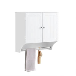 SoBuy BZR84-W - Badkamerkast - 2 Planken & Deuren - Wit