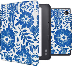 imoshion E-reader Hoesje - Geschikt voor Kobo Libra 2 - Design Slim Hard Case Sleepcover Bookcase met stand - Flower Tile