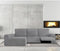 Hoes voor chaise longue met lange armleuning links Eysa JAZ Grijs 180 x 120 x 360 cm