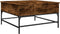 vidaXL - Salontafel - 80x80x45 - cm - bewerkt - hout - en - metaal - gerookt - eiken