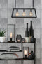 Light & Living ASKJER Tafellamp hout bruin+zwart+glas M